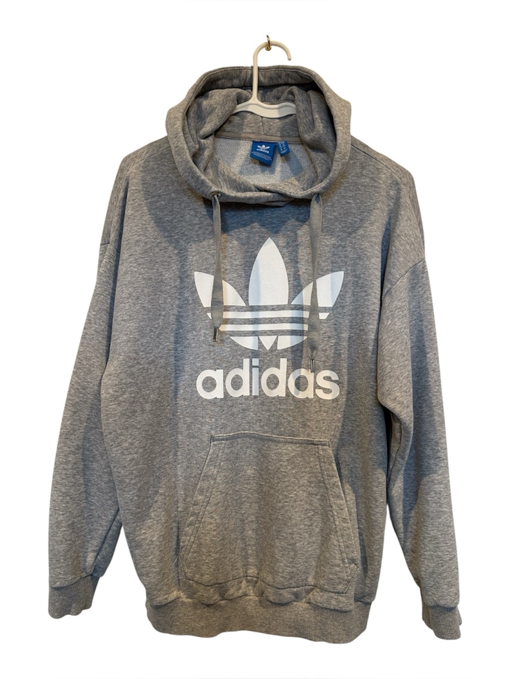 adidas Gray Trefoil Pullover Hoodie